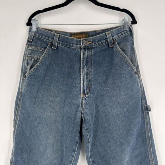 Vintage Y2K Timberland Mens Utility Baggy Loose Fit Carpenter Jeans Size 33 x 32 - Picture 3 of 15